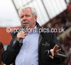 Chief guest Brendan Foster make a speech to the athletes and the crowd, English Schools Track and Field. Photo: David T. Hewitson/Sports for All Pics